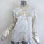 3.1 Phillip Lim Twist-Neck Blouse Ivory Silk Satin Size 6 Long Sleeve Top
