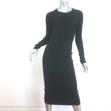 A.L.C. Long Sleeve Midi Dress Black Stretch Jersey Size Extra Small