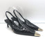 ANINE BING Nina Slingback Pumps Black Croc-Embossed Patent Leather Size 39