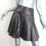 Alaia Pleated Leather Mini Skirt Black Size 38