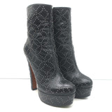 Alaia Studded Leather Platform Boots Black Size 39