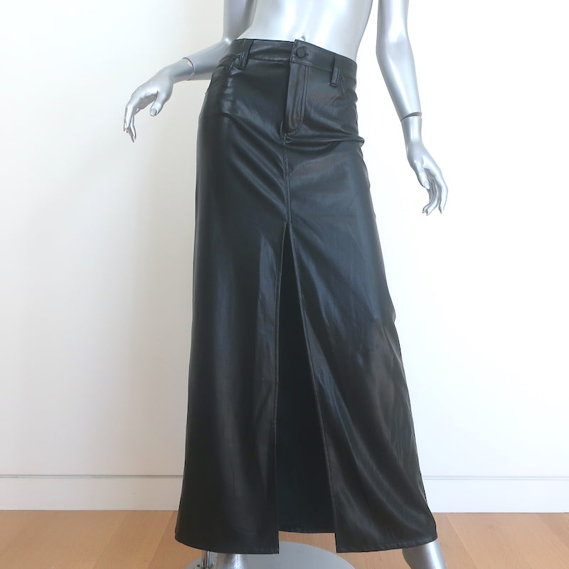 Alice + Olivia Rye Vegan Leather Maxi Skirt Black Size 4 NEW