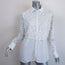 Anne Fontaine Eliame Lace-Overlay Blouse White Crepe Size 44 Button-Down Shirt