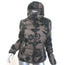 Authier Hooded Down Puffer Jacket Brown/Black Floral Print Size 46