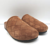 Bottega Veneta Reggie platform mules in caramel intrecciato suede, pre-owned and authentic luxury, EU 39