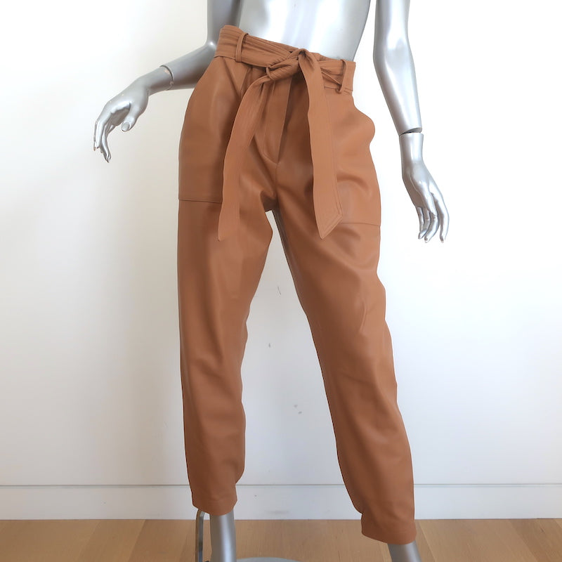 Brochu Walker Tide Faux Leather Tie-Waist Pants Camel Size Medium