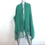 Caravana Fringed Shawl Scarf Green Cotton Gauze NEW
