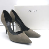 Celine D'Orsay Pumps Gray Suede Size 40.5
