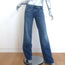Chloe Mid-Rise Wide Leg Jeans Classic Blue Denim Size 38