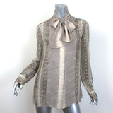 Chloe Scarf-Neck Snakeskin Print Blouse