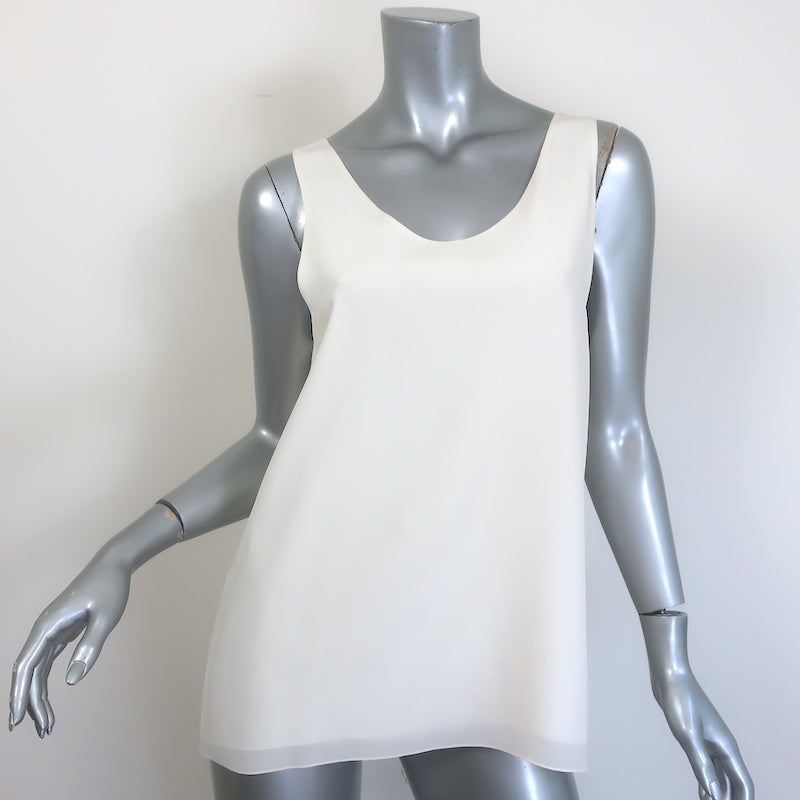 Chloe Scoop Neck Tank Top Milk Silk Crepe Size 38