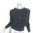 Christian Dior Metallic Leopard Print Cardigan Charcoal Cashmere-Blend Size US 6
