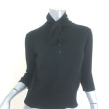 Christian Dior Tie-Neck Cashmere Sweater Black Size US 6
