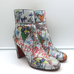 Christian Louboutin Loubitag Sequined Graffitti Ankle Boots