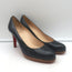 Christian Louboutin New Simple Wood-Platform Pumps Black Leather Size 37.5