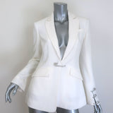 Cinq a Sept Cheyenne Rhinestone Pin Blazer Ivory Crepe Size 0