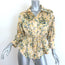Cinq a Sept Raelynn Drawstring Blouse Yellow Floral Print Size Extra Small