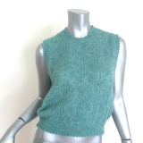Doen Adriana alpaca-blend pointelle sweater vest in Blue Minthe, size M, pre-owned, gently worn luxury piece.