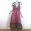 FARM Rio Ana Tapestry Midi Dress Fuchsia Floral Print Cotton Size Small