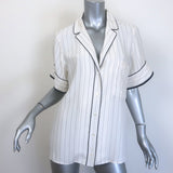 FRAME Pajama Shirt White & Navy Pinstripe