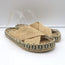 Fendi FF Reflections Raffia Crisscross Slide Sandals Natural Size 38