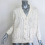 Fendi Forever Fendi Perforated Logo Cardigan Cream Cotton-Blend Size 38