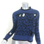 Fendi Scribble Heart-Embroidered Cutout Sweater Navy Wool-Blend Size 38
