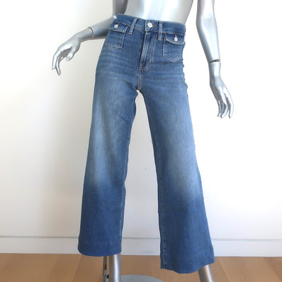 Frame Le Slim Palazzo High Rise Wide Leg Jeans Doris Blue Stretch Denim Size 25