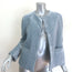 GANNI Hayden Quilted Velvet Jacket Blue Size Small
