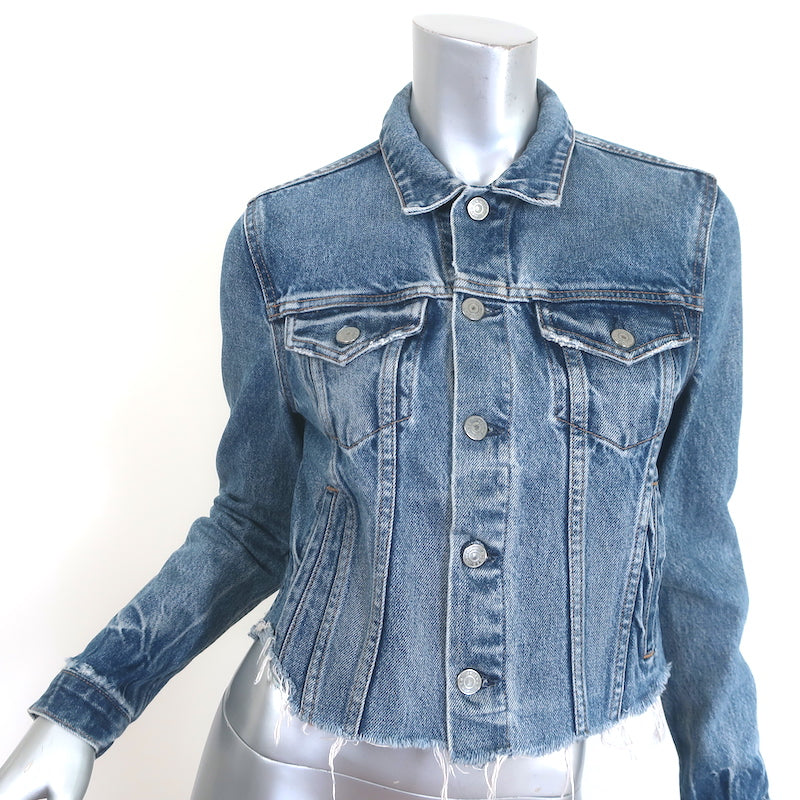 GRLFRND Cara Cropped Denim Jacket London Calling Size Extra Small