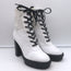 Gianvito Rossi Martis Platform Combat Boots White Leather Size 37.5