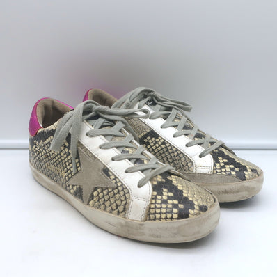 Golden Goose Superstar Snakeskin Low Top Sneakers