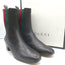 Gucci Karen Web Chelsea Boots Dark Brown Leather Size 41.5 Low-Heel Ankle Boots