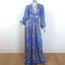 HANNAH Rio Cutout Maxi Dress Blue Floral Print Silk Size 1 NEW