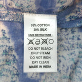 Bell Kaftan Midi Dress Blue Paisley Print Cotton-Silk Size Small NEW