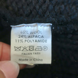 Dries Van Noten Two-Tone Cable Knit Turtleneck Sweater Black & Cream Size Small