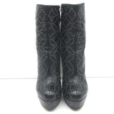 Alaia Studded Leather Platform Boots Black Size 39