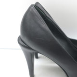 Authentic Chanel cap-toe platform pumps in black leather and patent, pre-owned