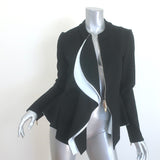 Givenchy Two-Tone Cascade Ruffle Peplum Jacket Black/White Size 42