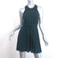 Lanvin Braided Belt Sleeveless Mini Dress Dark Teal Jersey Size Extra Small
