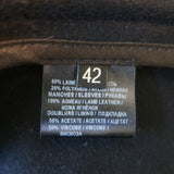 Barbara Bui Leather-Sleeve Draped Jacket Black Wool-Blend Size 42