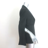 Balmain Satin-Lapel Cape Blazer Black Stretch Wool Size 42 One-Button Jacket