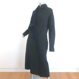 Lanvin Draped-Front Sweater Coat Charcoal Wool-Blend Size 40