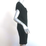Lanvin Draped Neck Jersey Dress Black Cashmere-Blend Size Small