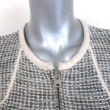 IRO Noelia Jacket Cream/Black Leather-Trim Metallic Tweed Size 0