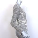 IRO Noelia Jacket Cream/Black Leather-Trim Metallic Tweed Size 0