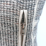 IRO Noelia Jacket Cream/Black Leather-Trim Metallic Tweed Size 0
