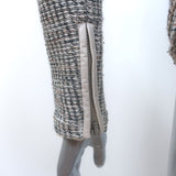 IRO Noelia Jacket Cream/Black Leather-Trim Metallic Tweed Size 0