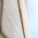 Polo Ralph Lauren draped cable-knit cardigan in ivory, 80% wool/20% cashmere — pre-owned, gently worn luxury piece