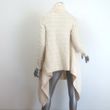 Polo Ralph Lauren draped cable knit cardigan, ivory wool-cashmere blend (80/20), authentic pre-owned, gently worn.